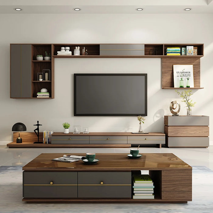 Wood Retro TV Stand Storage Display Cabinet Media Console Bookshelf Table Tv Stand Shelves Mueble Para Tv Living Room Furniture