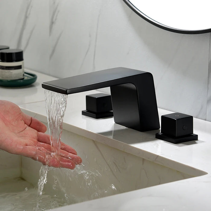 3 Holes Bathroom Faucet for Basin Hot and Cold Water Faucet 2 Handle Mixers Tap Deck Mount Roman Tub Fauctes