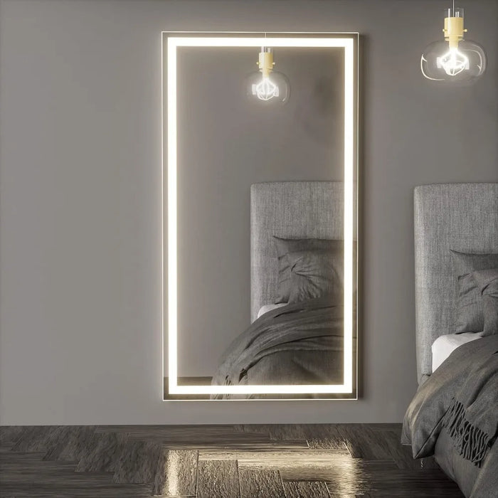 Vanity Mirror Lighted Full Body Length Light Up Touch Mirror Bathroom Mirrors Full-body Floor Wall Large Decorative Shower Home