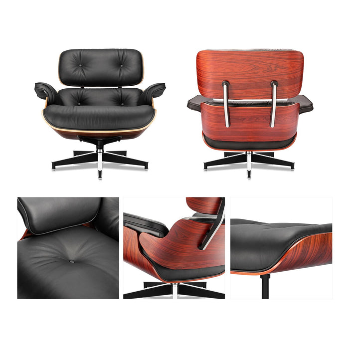 Lounge Chair and Ottoman Replica Premier Tall Version Living Room Office Chairs Genuine Leather Sofa for Bedroom Balcony Studio