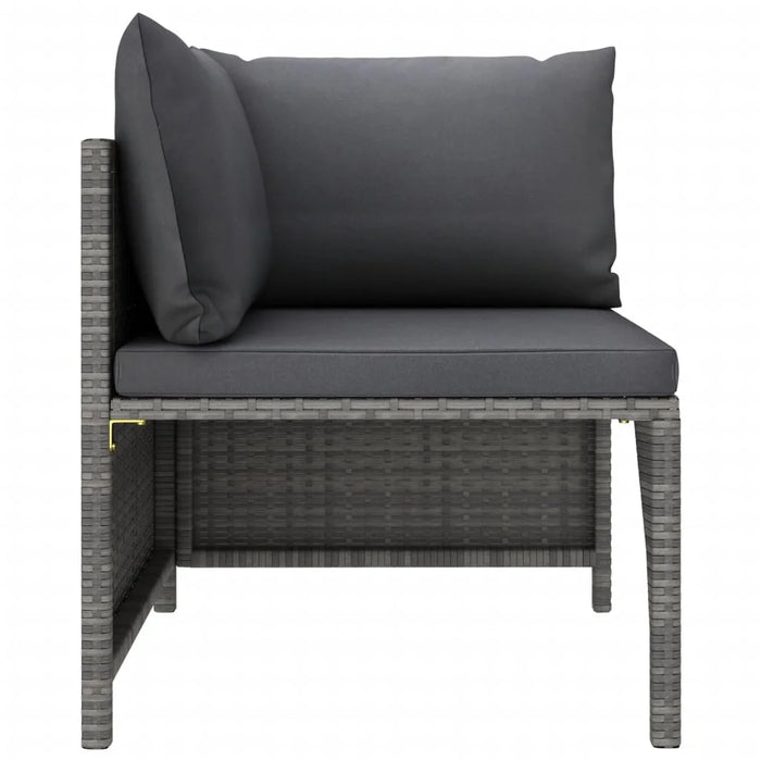 9 Piece Patio Lounge Set with Cushions Poly Rattan Gray C Outdoor Table and Chair Sets Outdoor Furniture Sets