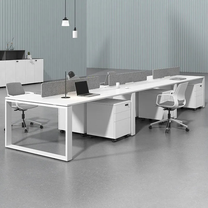 White Computer Desk Tables Wooden Fashion Metal Frame Legs Ideas Studio Office Desk Conference Mesa De Escritorio Furniture