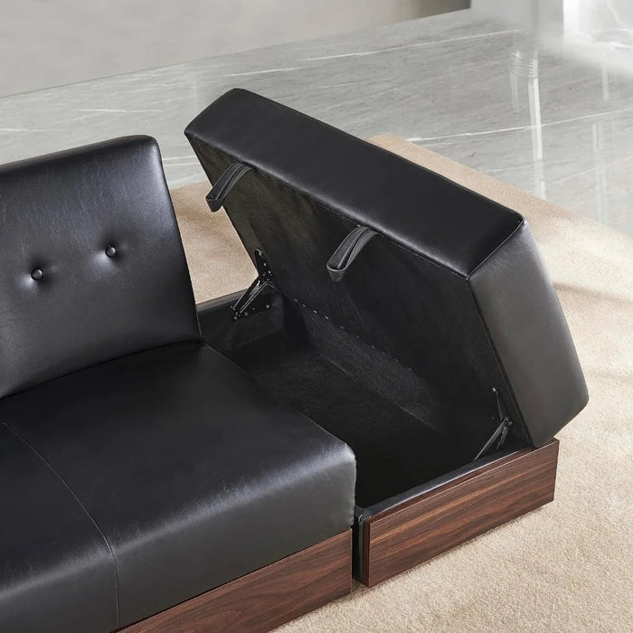 Sleeper Sofa Chair Bed,Convertible Futon Loveseat Sofá Chaise Lounge Couch Daybed with 2 Cup Holders, Drawers and Storage Box
