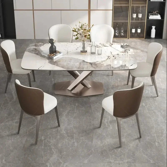Nordic Minimalist Dinning White Table Household Living Room Light Luxury Marble Modern Creative Esstische Kitchen Furniture