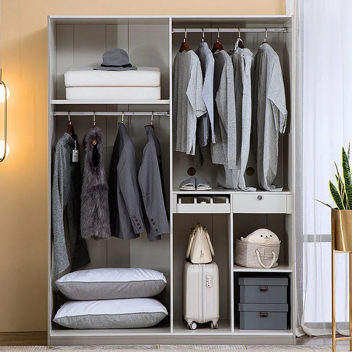 Space Saving Nordic Wardrobe Clothes Modern Wood Apartment Display Wardrobe Storage Cabinet Placard De Vetement Furniture