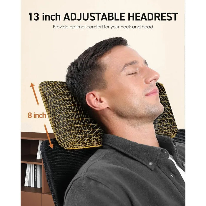 CAPOT Office Chair Ergonomic Desk Chairs - Tilt Lock at Any Angle 90°-130°, Mesh Ergonomic Chair with Big Adjustabe Headrest