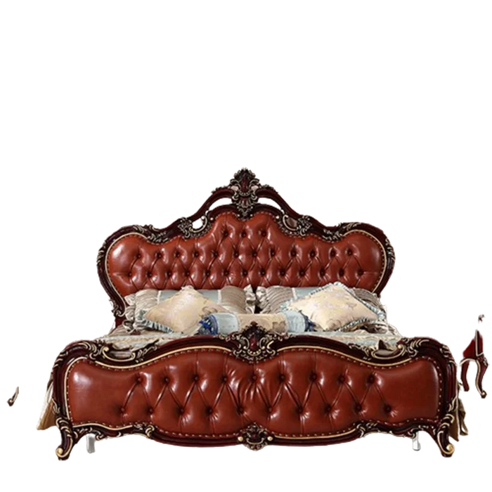 Master Villa Luxury Bed European Princess Leather Headboard King Size Bed Human Bedding Modern Muebles Para Dormitorio Furniture
