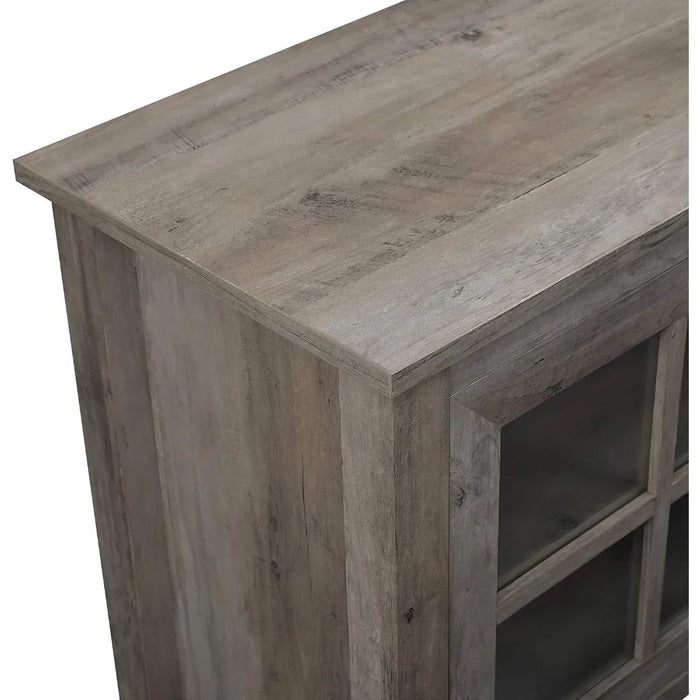 70 Inch Living Room Furniture for Tv Furniture Portsmouth Classic 2 Glass Door TV Stand for TVs Up to 80 Inches Grey Wash Table