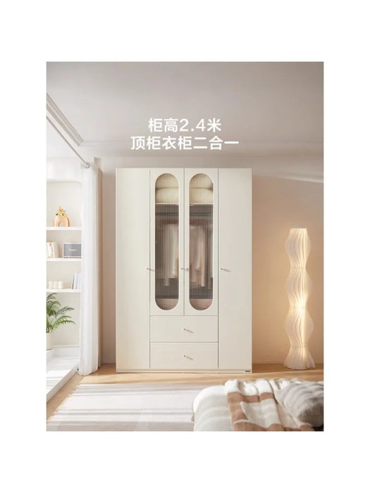 Bedroom and Household Wardrobe Glass Door Wardrobe
