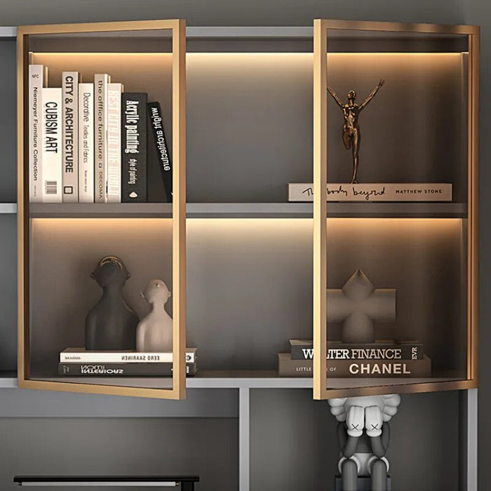 Home Computer Office Desks Study Table Write Shelf Storage Office Desks Modern Luxury Escritorio Ordenador Work Furniture QF50OD