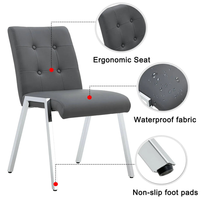Grid armless high backrest dining chair, 4-piece set, office chair. Suitable for restaurants, living rooms, kitchens, and office