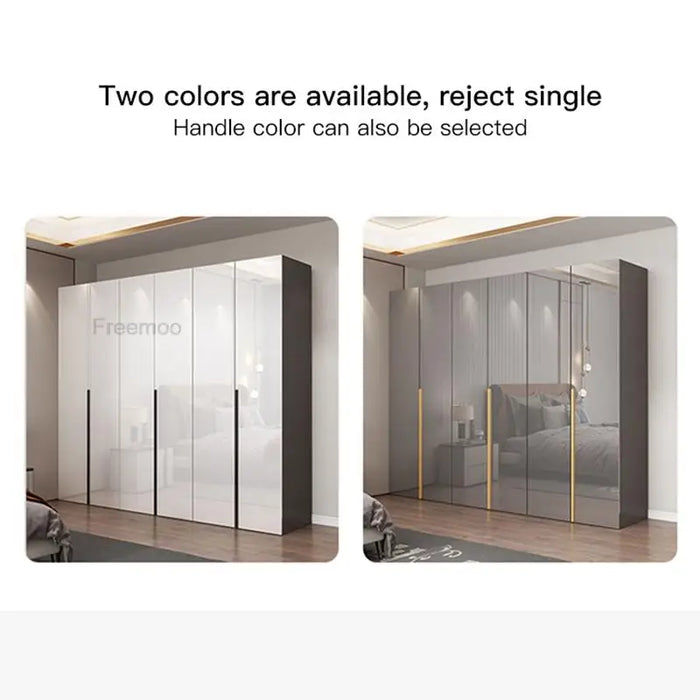 Light Luxury High-Gloss Wardrobe Simple Modern Bedroom Cabinet Four-Six-Eight Door Combination Closet Furniture For Clothes