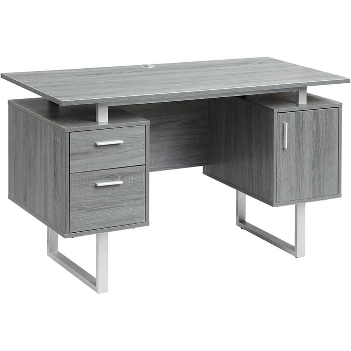 Modern Office Desk With Storage Gray Freight Free Reading Computer Furniture