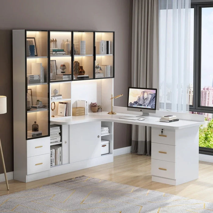 Cheap Luxury Stand Office Desk School Storage Corner Filing Laptop Console Office Desk Drafting Scrivania Legno Furniture HDH