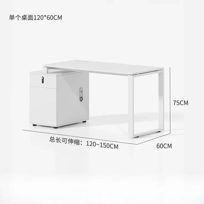 Employee Simplicity Office Desks Combination Modern White Screen Office Desks Storage Wood Escritorios Work Furniture QF50OD