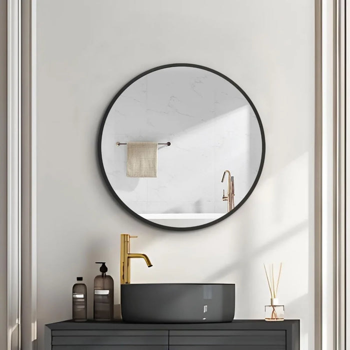 Shelf for Bathroom Organizer and Storage 24x24 Inch Black Bathroom Round Medicine Cabinet With Mirror Accessories Accessory Home
