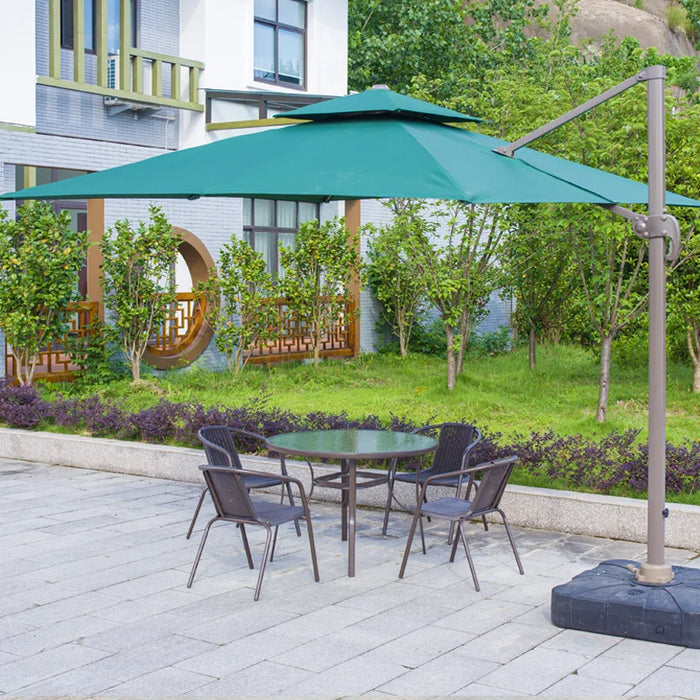 Outdoor Table and Chair Courtyard Parasol Rattan Chair Leisure Waterproof Balcony Tuinmeubelen Garden Furniture Sets WK50HY