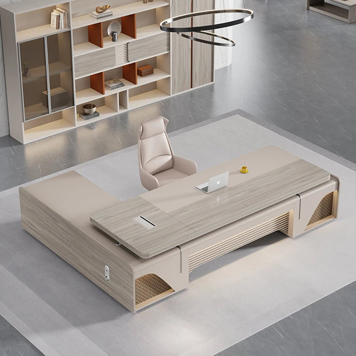 Luxury Monitor Office Desk High Study Supplies Corner Stands Wood Wooden Office Desk Pc Escritorios De Oficina Office Furniture