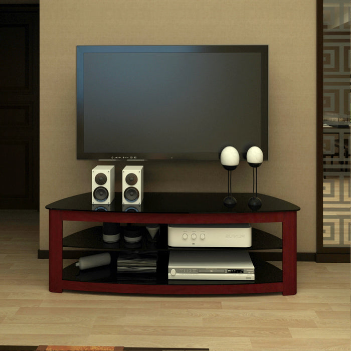 Walnut TV Stand with 2 Tier Storage Space Fits TV\\\'s Up To 65 in  Living Room or Bedroom