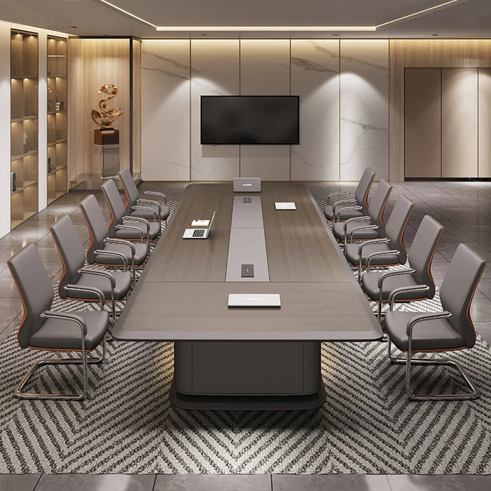Large office conference table Long table Modern conference room negotiation table High-end light luxury lacquered furniture
