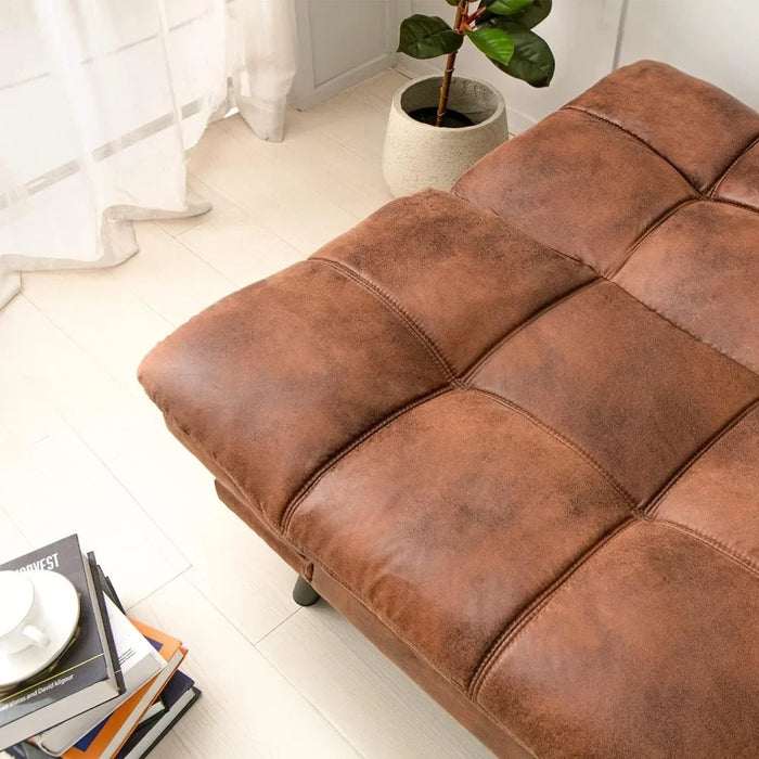 Opoiar Futon Sofa Bed,Lounge Memory Foam Sleeper Couch Room Convertible Studio Apartment,Dorm,Home Office 71×33×31.5IN, Brown