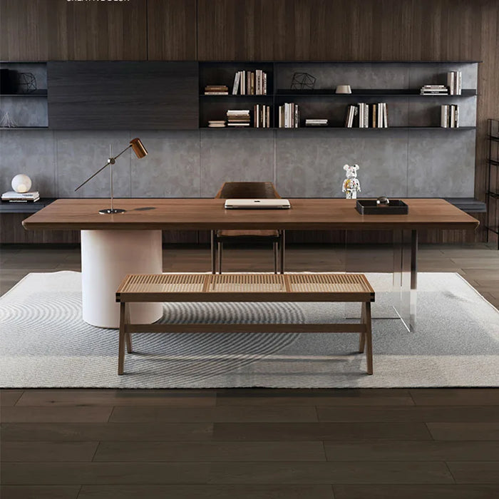 Wooden Reception Office Desk Executive Studio Desktops Organizer Monitor Office Desk Storage Schreibtisch Luxury Furniture