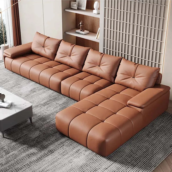 Luxury Leather Sofa Living Room European Modern Elegant Sofa Comfortable Lounge Sofa Sala De Estar De Luxo Home Furniture