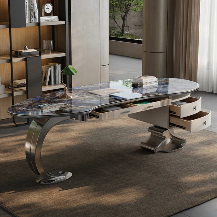 Desktop Meeting Office Desks Computer Storage Executive Workstation Modern Luxury Scrivania Con Cassetti Office Furniture