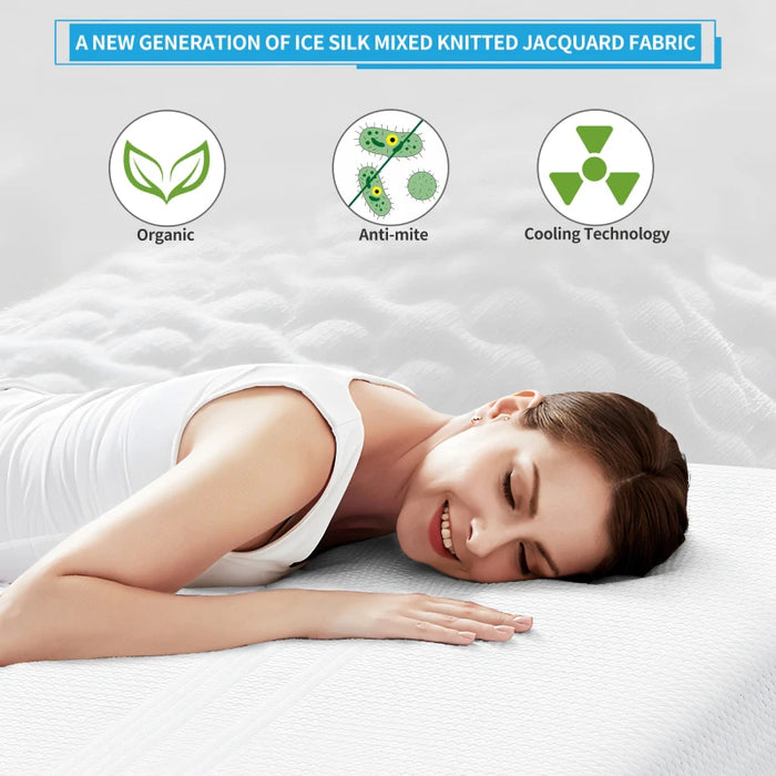 6 Inches Gel & Charcoal Infused Memory Foam Mattress - Medium Comfort（Queen) ,Hypoallergenic,Dust Mite Resistant.