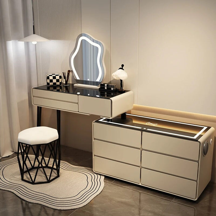 Drawer Led Dressing Table Mirror Chair Bedroom Multifunctional Dressing Table Organizers Storage Penteadeira Home Furniture