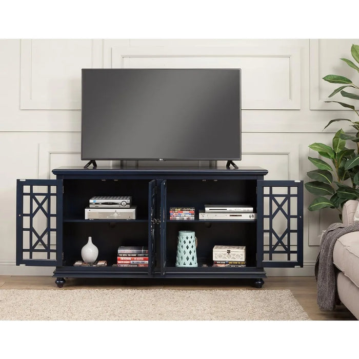 63" TV Stand Tv Stands Modern for Living Room Sets Furniture for Television W X 35" H Catalina Blue Freight Free Wall Shelves