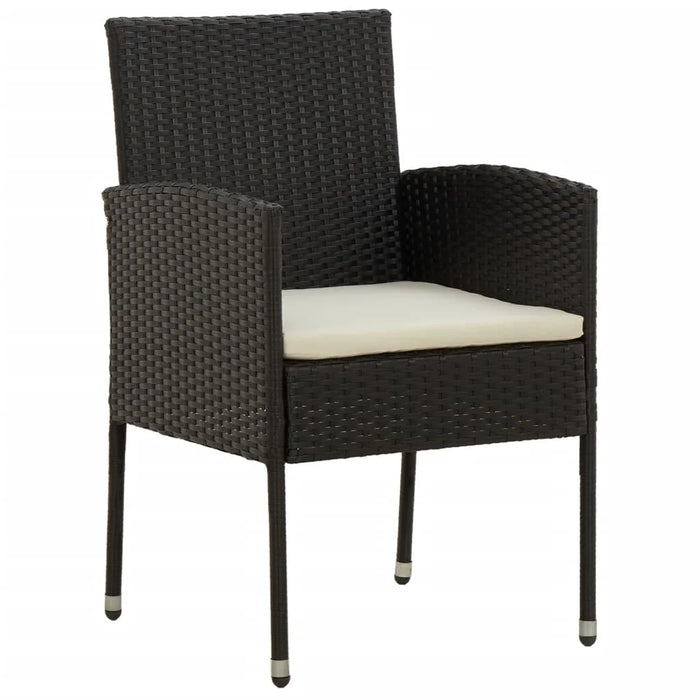 9 Piece Patio Dining Set Poly Rattan Black A Outdoor Table and Chair Sets Outdoor Furniture Sets