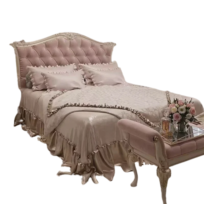 Queen Size Bed Bases European Luxury Glamorous Castle Modern Twin Bed Frame Storage Design Sleeping cama De Casal Furniture