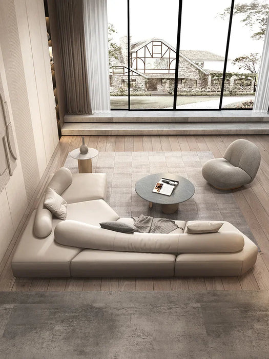 \Italienische Licht Luxus Leder Sofa Moderne Minimalistischen Wohnzimmer Designer Spezielle-Förmigen Ecke Minimalistischen Sofa