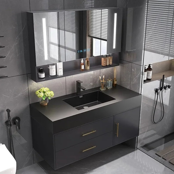 Customizable Modern Minimalist Bathroom Cabinet Vanity Bathroom Cabinets Under Sink Bathroom Cabinet With Mirror Black