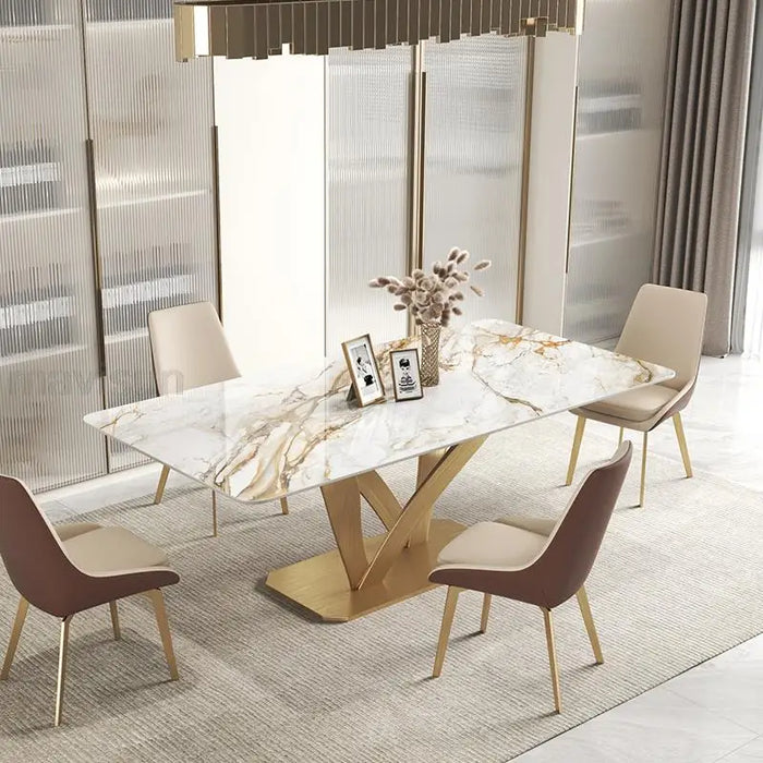 New Arrival Dining Table Custom Center Coffee Glossy Marble Base Island Dining Tables Kitchen Mesas De Jantar Dining Room Set
