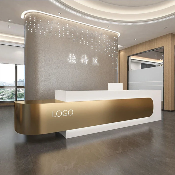 Simple modern light luxury company hotel front desk beauty salon reception desk shop cash register