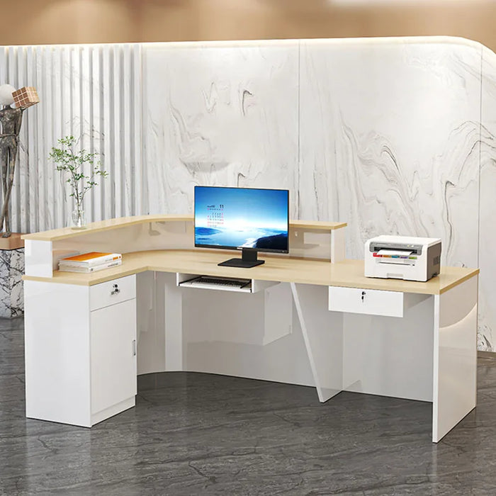 Small Reception Pulpit Office Desk Front White Pulpitos Hair Salon Shop Counter Bar Register Kassentisch Office Desk Furniture