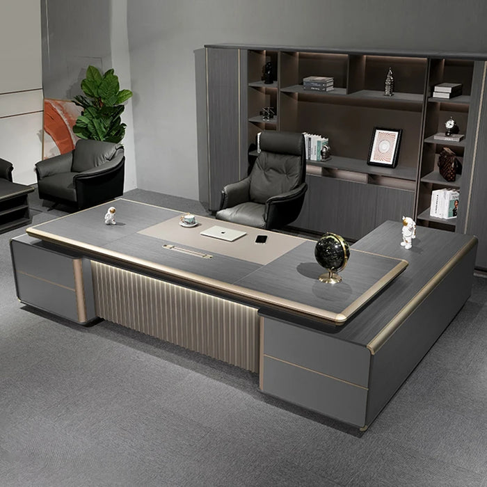 Standing Computer Desk Organizer Corner Vanity L Shaped Office Desk Study Reception Mesas De Computador Media Console Furniture