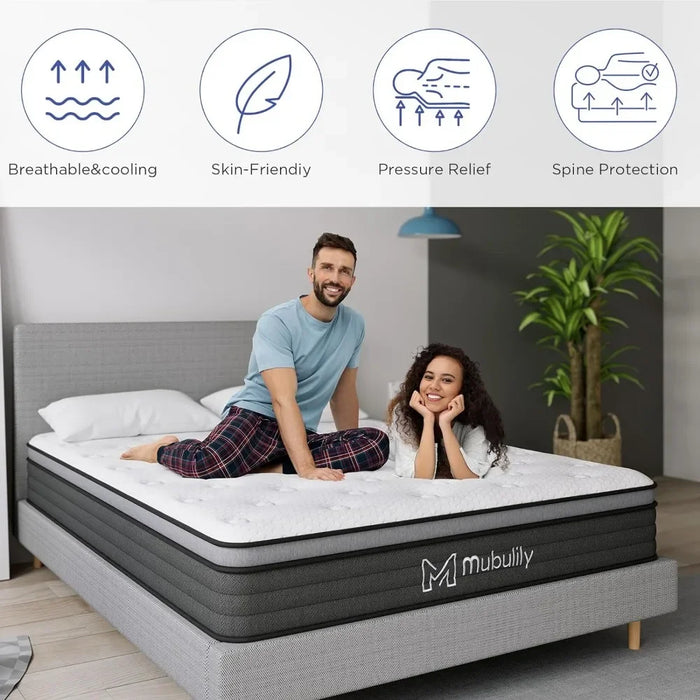 12 Inch Hybrid Mattress in a Box With Gel Memory Foam King Size Bed Mattresses for Sleeping Matress Twin Queen Full Bedroom Home