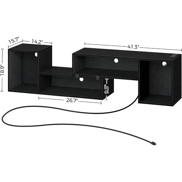 Tv Stand Living Room Furniture Free Shipping Deformable TV Stand With LED Strip Light and Power Socket for TVs Up to 70 Inches