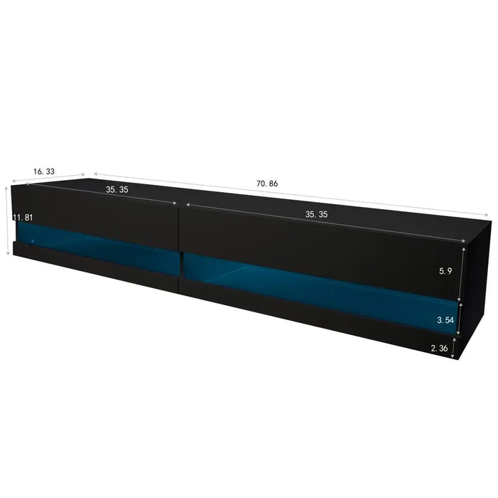 180 Wall Mounted Floating 80" TV Stand with 20 Color LEDs
