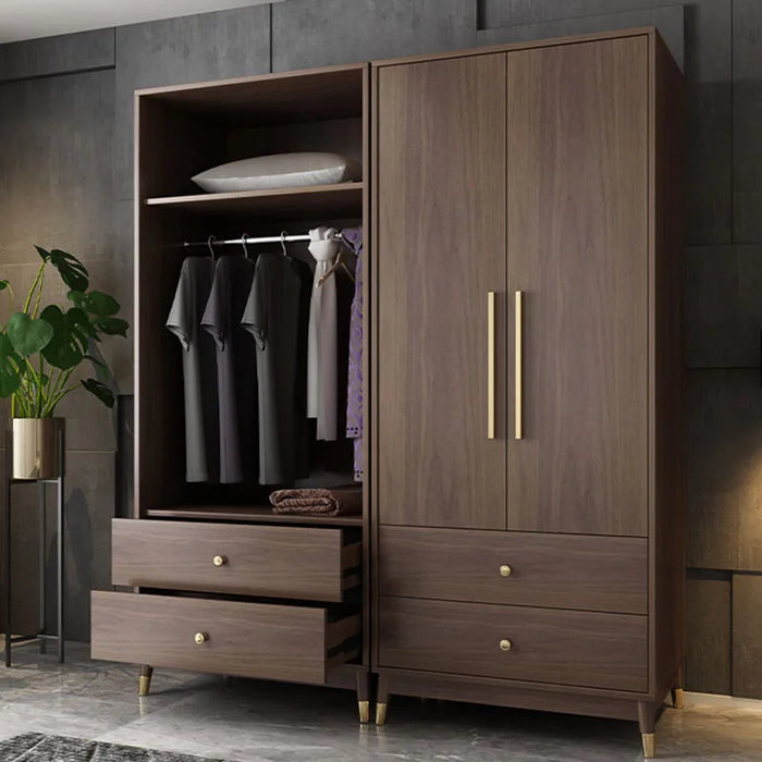 Wood Clothes Wardrobe Storage Drawer Aesthetic Wooden Hotel Wardrobe Bedroom Closet Systems Szafa Na Ubrania Home Furniture