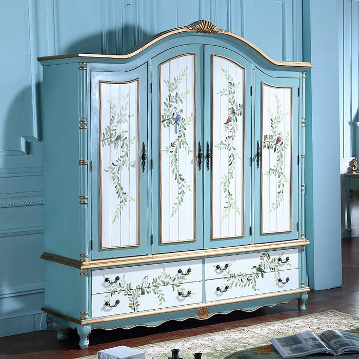 American style painted wardrobe, European style storage and storage, rural bedroom cabinet, large wardrobe