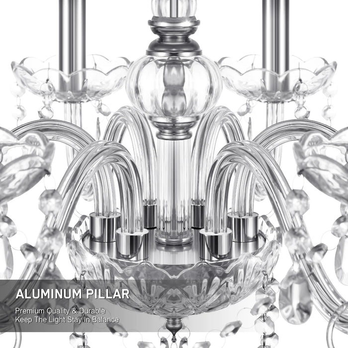 TRY-YEAN Elegant 6 Chandelier Lighting Modern Crystal Lights Kitchen Chandeliers Light Ceiling Pendant Lamp Transparent Color