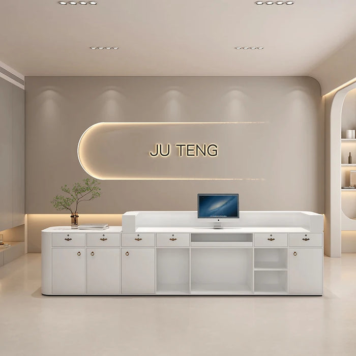 Office Reception Desk White Study Salon Luxury Counter Computer Shop Reception Desk Lectern Small Escritorio Bar Furniture