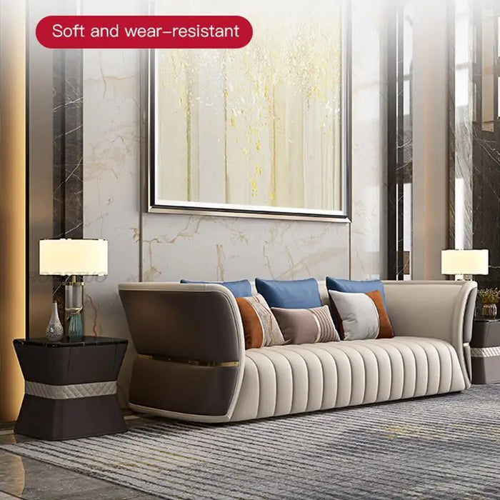 Italian Light Luxury Leather Sofa Model House Designer Economic Furniture And Sofas Living Room American Leather Sofa
