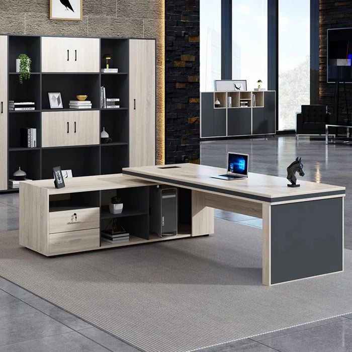 Corner Shelf Office Desk Standing Monitor Bookshelf Executive Computer Desks Floor Modern Mesa De Escritorio Modern Furniture