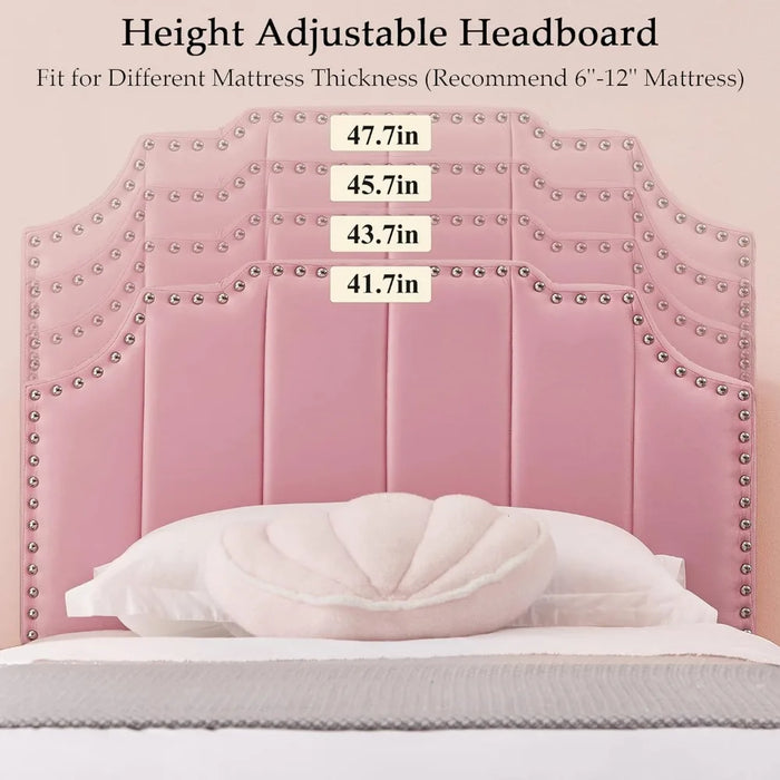 Bed frame with adjustable headboard/clustered mattress base, supported by wooden boards, easy to assemble, bed frame
