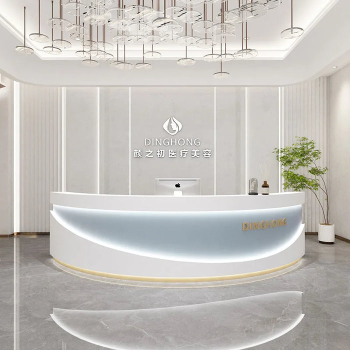 Modern Reception Desk Cashier Table Counter Luxury Acrylic Shop Cash Information Reception Desk Stand Schreibtisch Bar Furniture